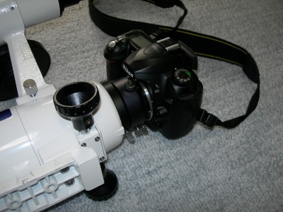 一眼レフデジタルカメラを天体望遠鏡に接続 望遠鏡による天体写真撮影準備